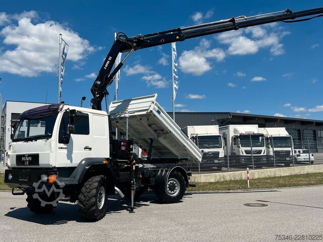 Jeřáb na nákladním automobilu MAN L90 18.284 4x4 LOF Kipper/Kran/47 tkm/HA gelenkt