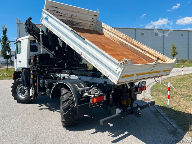 Třístranný sklápěč MAN L90 18.284 4x4 LOF Kipper/Kran/47 tkm/HA gelenkt