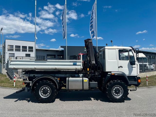 Traktor MAN L90 18.284 4x4 LOF Kipper/Kran/47 tkm/HA gelenkt