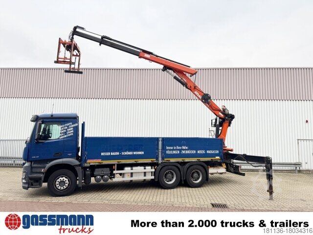 Vrachtauto met open laadbak Mercedes-Benz Arocs 2642 6x4 mit Heckkran Atlas AK 186.3 V-2