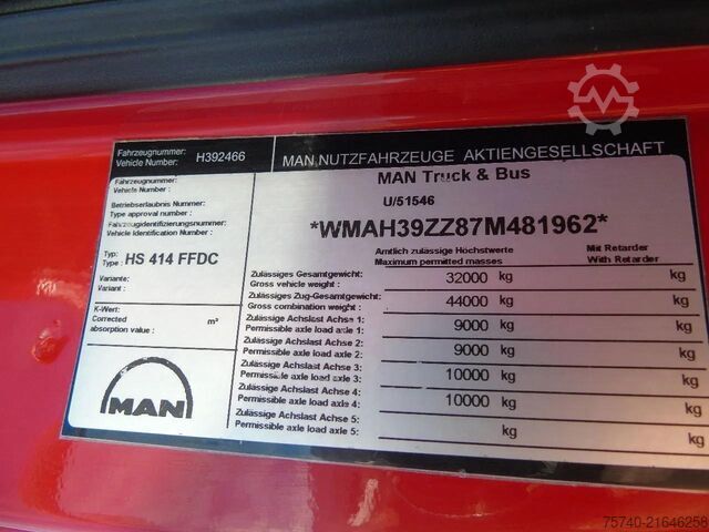 Containertransport (haakarmsysteem) MAN TGA 41.440 8X4 + HIAB 166 E-3 HIPRO + REMOTE + ...