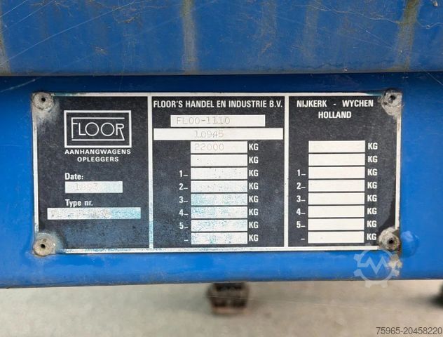 Ανοιχτό ημιρυμουλκούμενο με μουσαμά FLOOR FL0-12-102 CITY TRAILER TAIL LIFT GOOD CONDITION