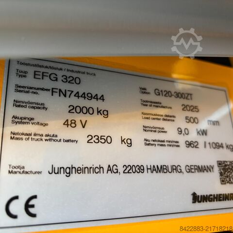 Frontlastare med gaffelrotator Jungheinrich EFG 320