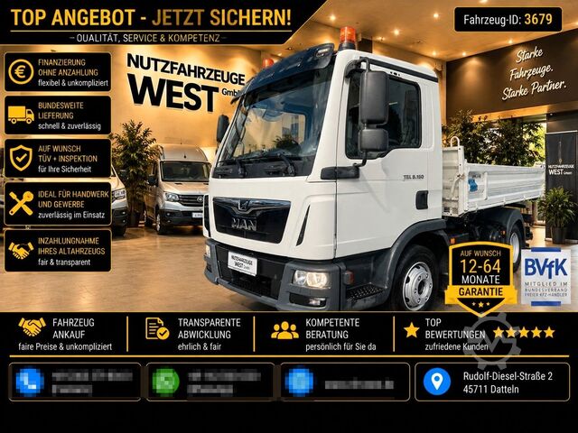 Carrinha basculante trilateral MAN TGL 8.190 Meiller Dreiseitenkipper*AHK*Garantie