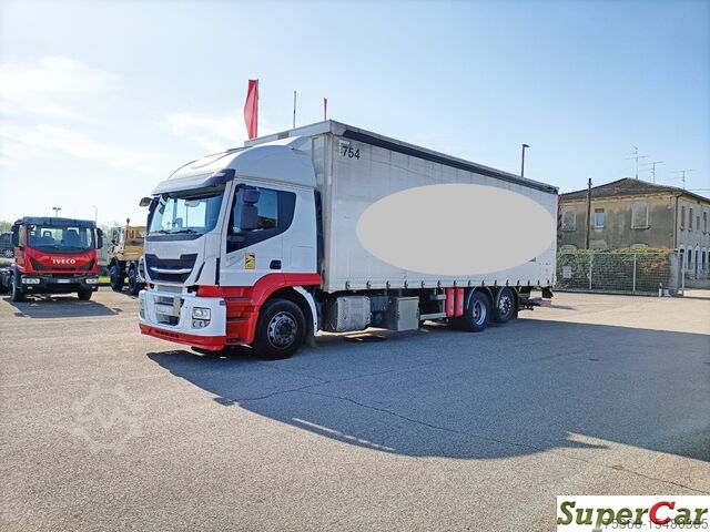 flatbed truck with tarpaulin Iveco ECOSTRALIS 360