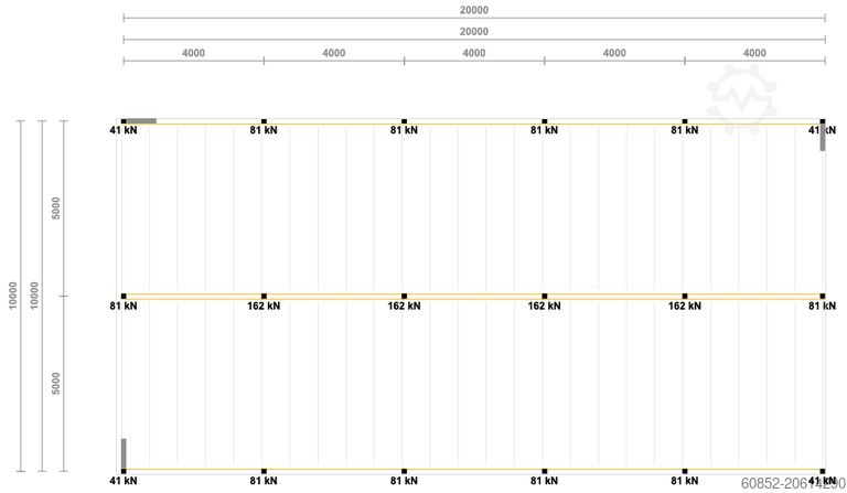 Piattaforma di archiviazione 10x20m Lagerbühne , Belastung : 500kg/qm Unterkante: 2,5m ,ca. 200qm Systembühne