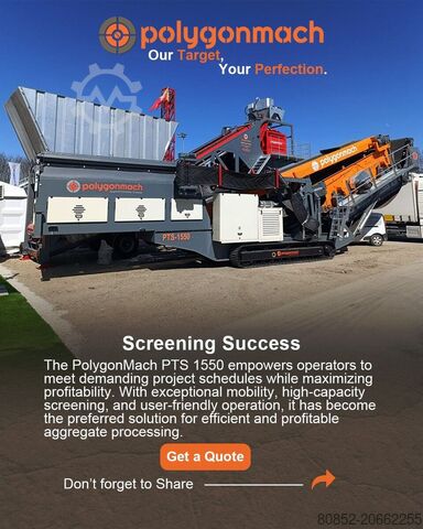 Εργοστάσιο θραύσης Polygonmach PTS155   1500x5000mm  3 decks  track screen