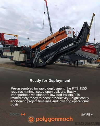 Εργοστάσιο θραύσης Polygonmach PTS155   1500x5000mm  3 decks  track screen