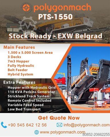 Kırma tesisi Polygonmach PTS155   1500x5000mm  3 decks  track screen