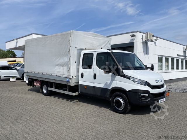 Gardinsided kassevogn IVECO Daily 70C18H DoKa *Werkstatt* LBW+7-SITZE (5268)