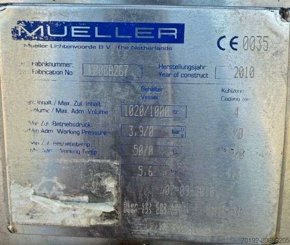 1020-litarski grejni/hladni, izolovani pritisni sud od V2A  K0179