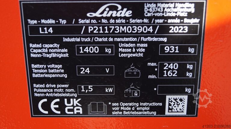 Kézi emelő Linde L14 i