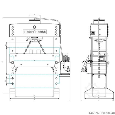 Hydraulisk press PROFI PRESS 60 TONS