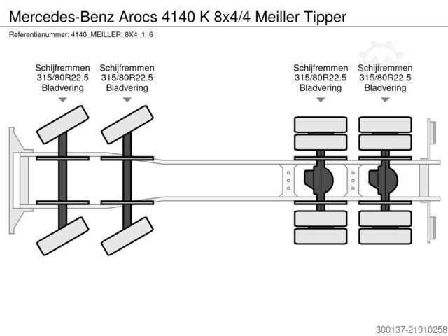 Tiplad Mercedes-Benz Arocs 4140 K 8x4/4 Meiller Tipper (40 units)