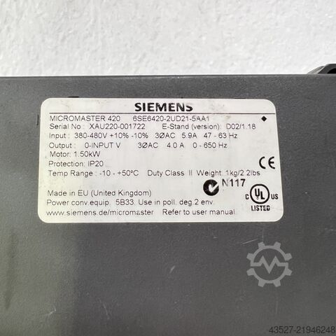Elektronica / PLC-besturingen SIEMENS 6SE6420-2UD21-5AA1