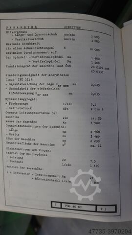 Marógép TOS OLOMOUC FGS 40/50 CNC