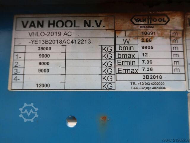 Μεταφορά εμπορευματοκιβωτίων Van Hool O4, ADR, 3 Axle SAF, NL Trailer