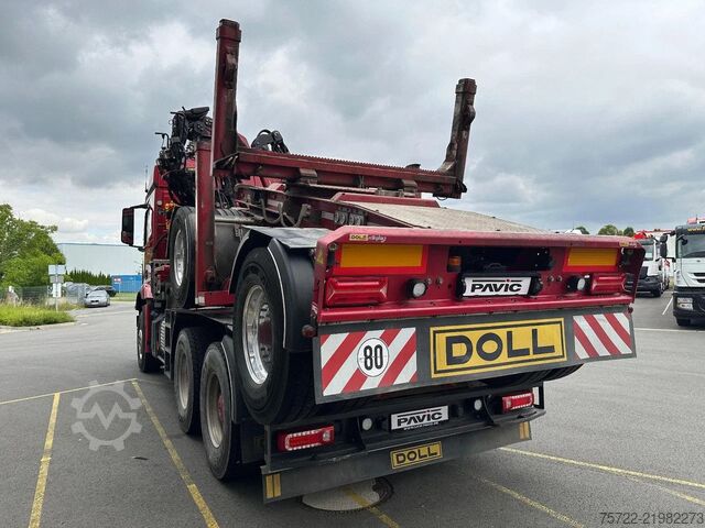 Transportador de madera Mercedes-Benz Arocs 3358 6x4 BB mit EpsilonS290Z96 DOLL RATIO+