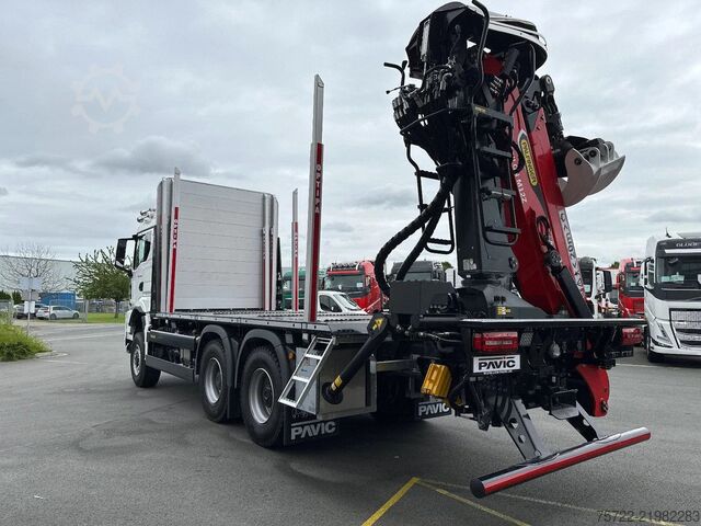 Faanyagszállító MAN TGS 33.520 6x6 BL Kurzholz Plattform Epsilon Kran
