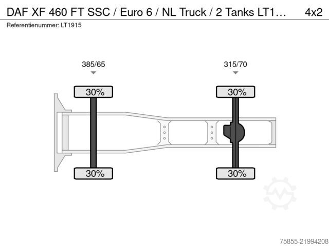 Estándar-SZM DAF XF 460 FT SSC / Euro 6 / NL Truck /  2 Tanks