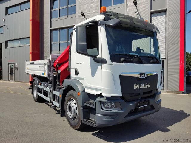 Benne à 3 côtés MAN TGM 18.320 4x2 BL MEILLER Krankipper Palfinger