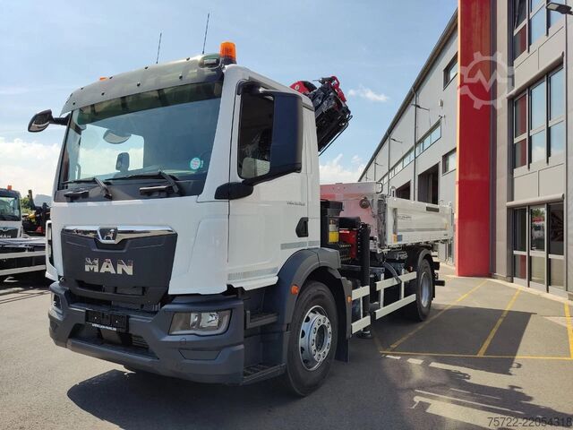 Benne à 3 côtés MAN TGM 18.320 4x2 BL MEILLER Krankipper Palfinger
