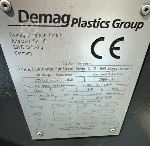 Machine de moulage par injection Demag Ergotech Systec 280/630-840