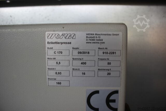 WL 600 (seckalica) i C 170 (briketirka) WEIMA Maschinenbau GmbH WL 600 (Zerkleinerer) & C 170 (Brikettpr