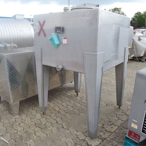 Réservoir rectangulaire de 1100 litres en acier inoxydable V4A ASCA Apparate Behälterbau 9152