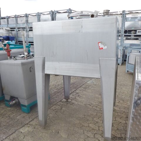 Réservoir rectangulaire de 1100 litres en acier inoxydable V4A ASCA Apparate Behälterbau 9152