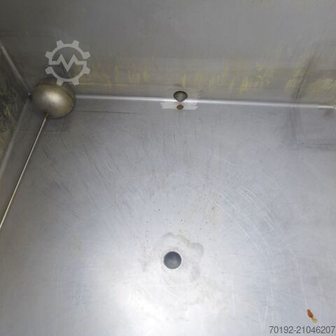 Réservoir rectangulaire de 1100 litres en acier inoxydable V4A ASCA Apparate Behälterbau 9152