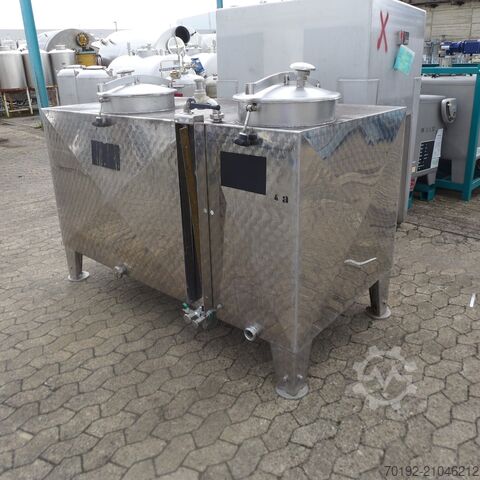 Réservoir double chambre de 1800 litres en acier inoxydable V2A  9150