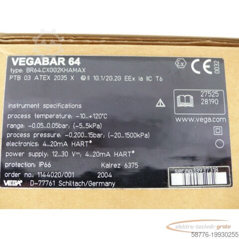 Komponente VEGA Vega G2KHAMAX BAR 64 Druckmessumformer  !