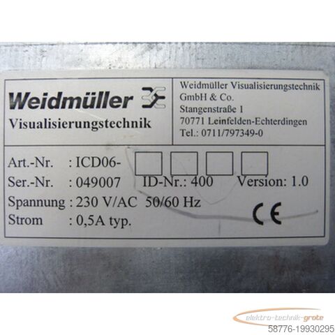 Komponenta Weidmüller ICD06 - Bedientafel mit 3.5" Diskettenlaufwerk
