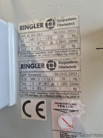 Sistema de despoeiramento do ar de exaustão Ringler Saugsystem Filtertechnik RE 201 - D5.5