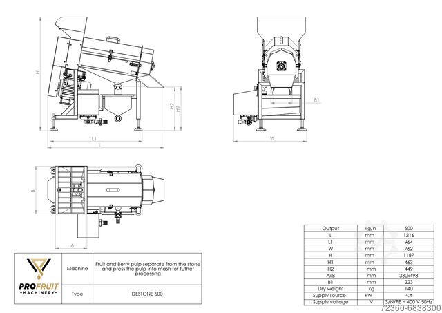 Destoning & Pulping Machine Profruit machinery DESTONE