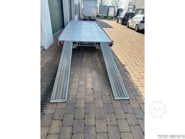 Biltransporttrailer Hulco Carax-3 Plattformanhänger mit Rampen