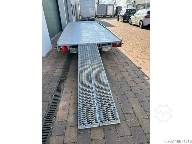 Biltransporttrailer Hulco Carax-3 Plattformanhänger mit Rampen