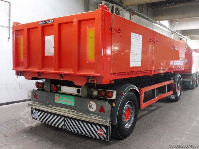 Dreiseitenkipper Anhänger KWB A-182, Hinterkipper, Alu-Chassis, 16m³, SAF