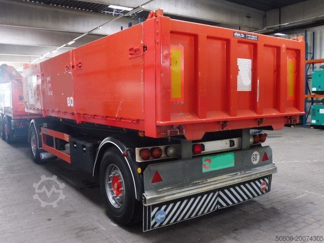 Dreiseitenkipper Anhänger KWB A-182, Hinterkipper, Alu-Chassis, 16m³, SAF