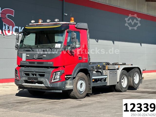 Camião porta-contentores de gancho VOLVO FMX 460 6x4 BL MEILLER RS 21 AK TAAXLIFT TANDEM