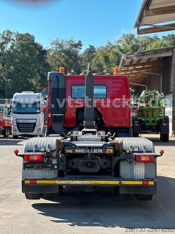 Camião porta-contentores de gancho VOLVO FMX 460 6x4 BL MEILLER RS 21 AK TAAXLIFT TANDEM