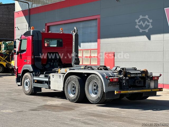 Camião porta-contentores de gancho VOLVO FMX 460 6x4 BL MEILLER RS 21 AK TAAXLIFT TANDEM