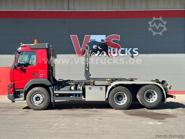 Camião porta-contentores de gancho VOLVO FMX 460 6x4 BL MEILLER RS 21 AK TAAXLIFT TANDEM