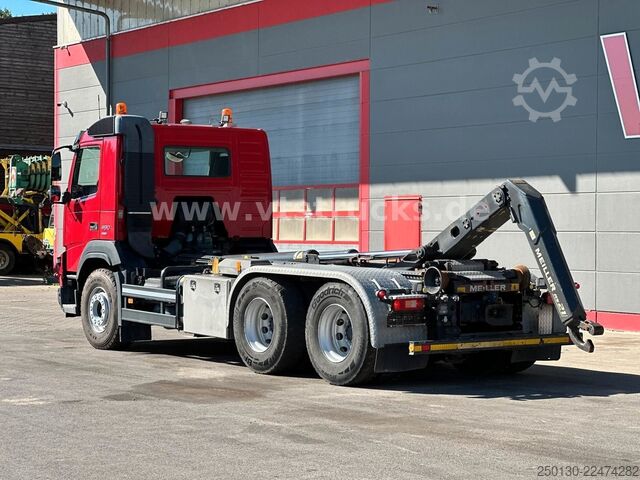 Camião porta-contentores de gancho VOLVO FMX 460 6x4 BL MEILLER RS 21 AK TAAXLIFT TANDEM