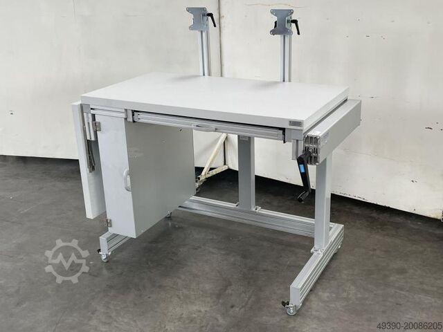 ESD Elektrostatisch geschützte Werkbank, höhenverstellbarer Arbeitstisch, Elektrowerkbank, Werktisch HANDKE Industrie Technik