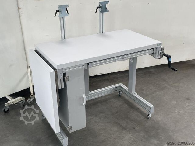 ESD Elektrostatisch geschützte Werkbank, höhenverstellbarer Arbeitstisch, Elektrowerkbank, Werktisch HANDKE Industrie Technik