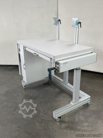 ESD Elektrostatisch geschützte Werkbank, höhenverstellbarer Arbeitstisch, Elektrowerkbank, Werktisch HANDKE Industrie Technik