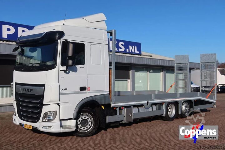 Bestelwagen autodrager DAF XF 450 6x2 Oprijwagen vloerhoogte 100 cm + 2x  ...