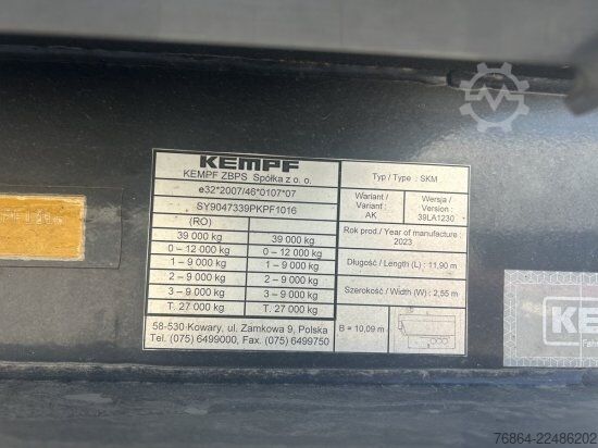 Tiptrailer KEMPF SKM 39 ALU-KASTENMULDE 55M³ ROLLPLANE